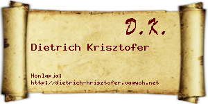 Dietrich Krisztofer névjegykártya